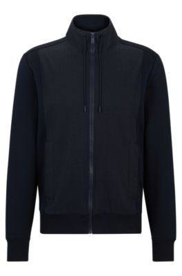 BOSS - Packable zip-up sweatshirt with air-mesh panels