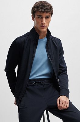 Packable zip-up sweatshirt with air-mesh panels