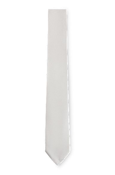 Silk tie with jacquard pattern, White