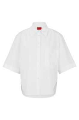 HUGO KIDS heart-print short-sleeve shirt - White
