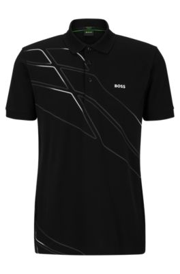 BOSS - Active-stretch polo shirt with seasonal artwork