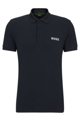 BOSS Slimfit polo shirt with mesh logo