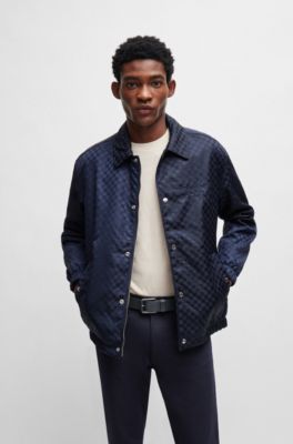 Ceinture Porsche&nbsp;x&nbsp;BOSS en cuir italien avec passant logot&eacute;, Bleu fonc&eacute;