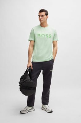 Camiseta regular fit de punto de algod&oacute;n con logo de malla, Cal