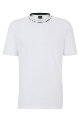 BOSS - Cotton-jersey regular-fit T-shirt with branded collar