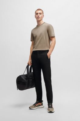 Camiseta regular fit de punto de algod&oacute;n con cuello de la marca, Cal