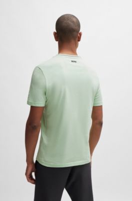 Camiseta regular fit de punto de algod&oacute;n con cuello de la marca, Cal