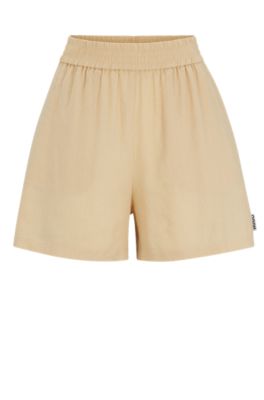 HUGO - Linen-blend shorts with a wide leg