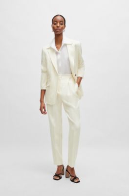 BOSS - Relaxed-fit jacket in linen-blend twill