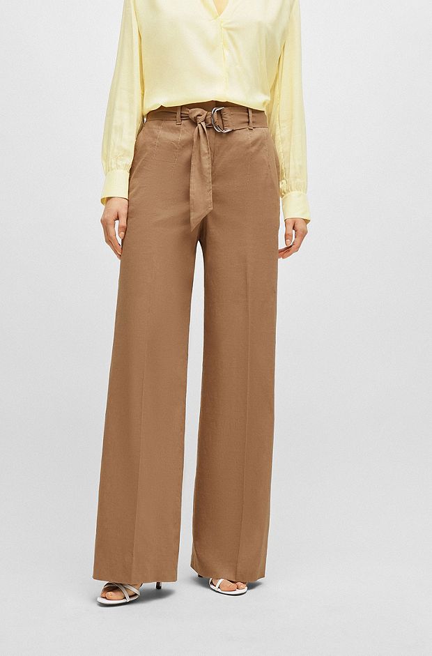 Relaxed-fit trousers in heavyweight satin
