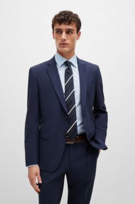 BOSS - Slim-fit shirt in structured stretch cotton