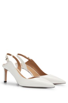 Hugo Boss Slingback Pumps In Nappa Leather In White