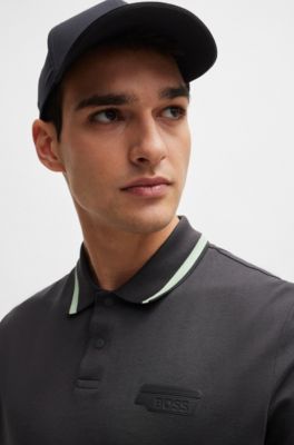 BOSS Cottonjersey polo shirt with logo artwork