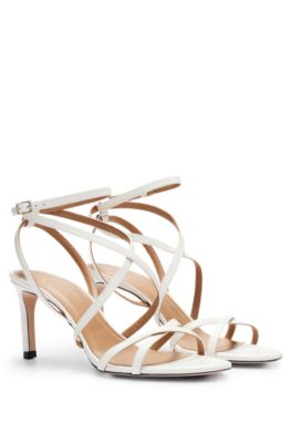 Hugo Boss Strappy Sandals In Nappa Leather In White