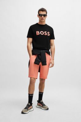 BOSS - Stretch-cotton regular-fit T-shirt with seasonal logo