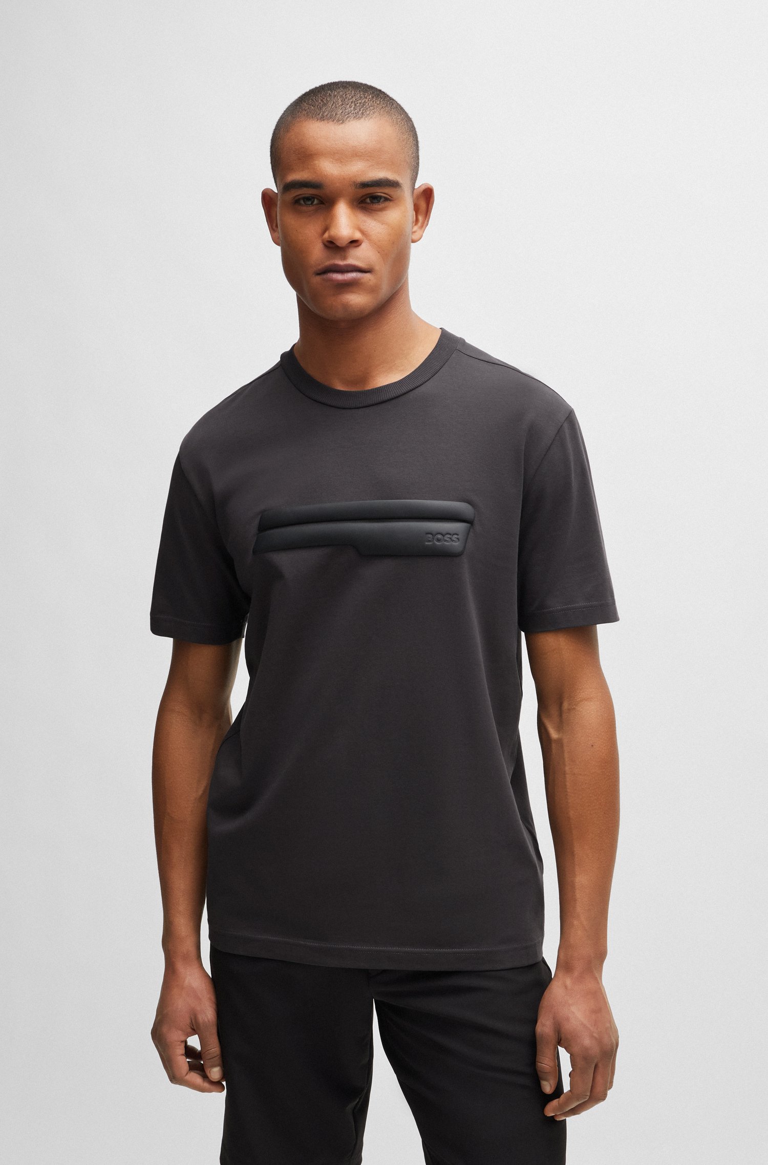 Regular-fit T-shirt stretch cotton with logo artwork