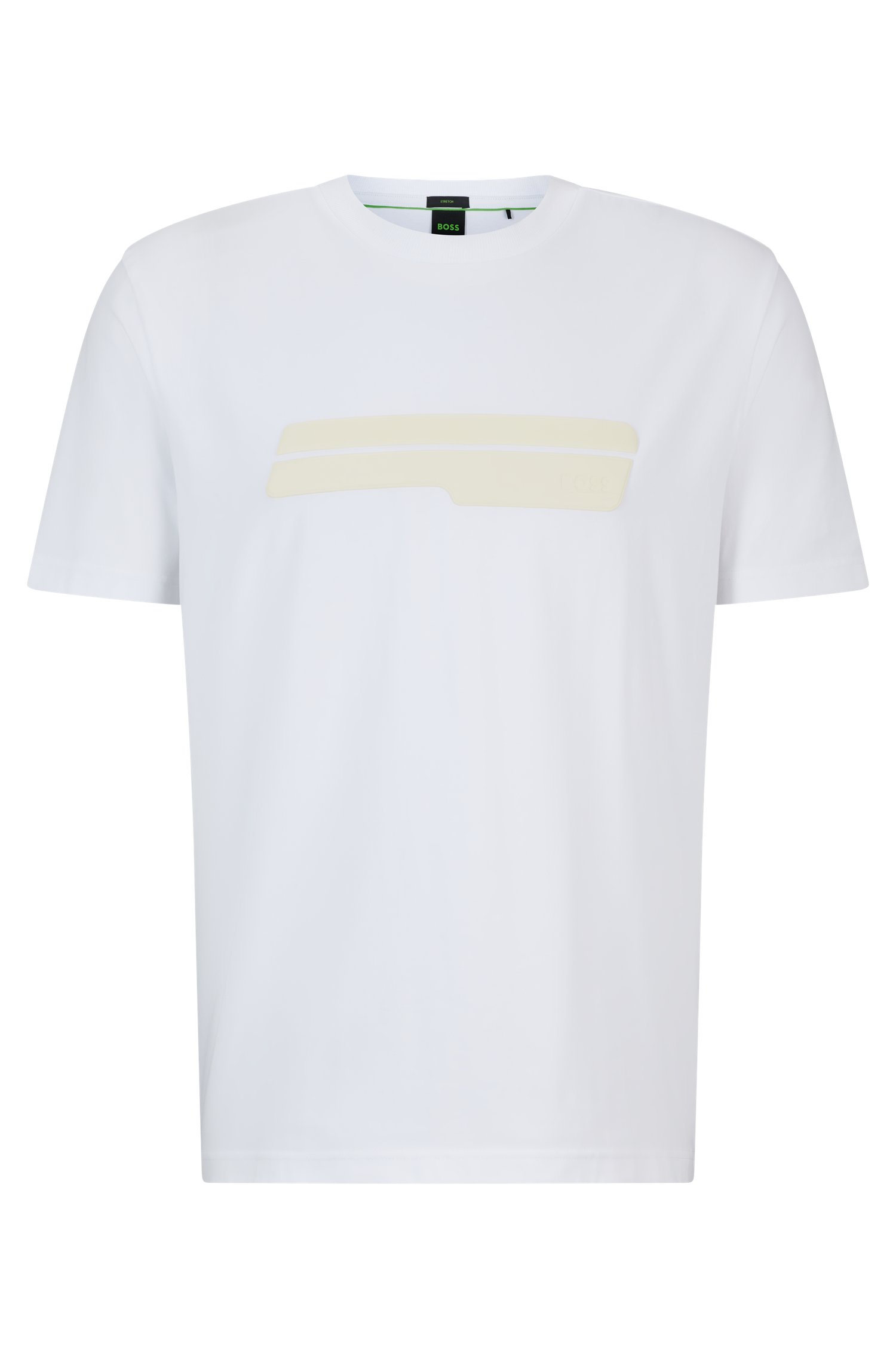 Camiseta regular fit de algodón elástico con logo diseño