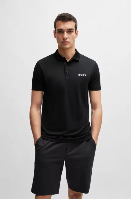 Degradé-jacquard polo shirt with contrast logo
