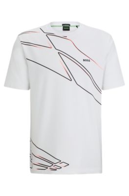 Hugo Boss Regular-fit T-shirt With Seasonal Artwork In White