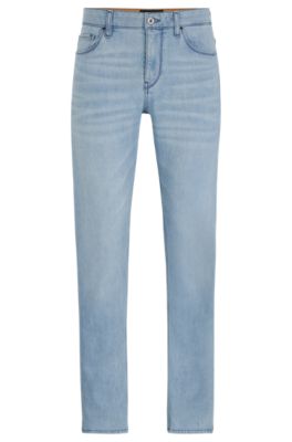 Hugo Boss Regular-fit Jeans In Blue Rigid Denim In Turquoise