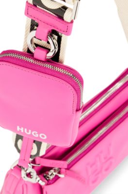 HUGO - Crossbody bag with detachable pouches and debossed