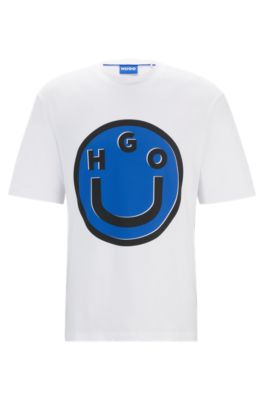 HUGO - Cotton-jersey T-shirt With Happy Logo Artwork