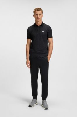 Mesh-detail trainers in mixed materials, Grey