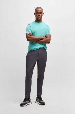 Mesh-detail trainers in mixed materials, Light Grey