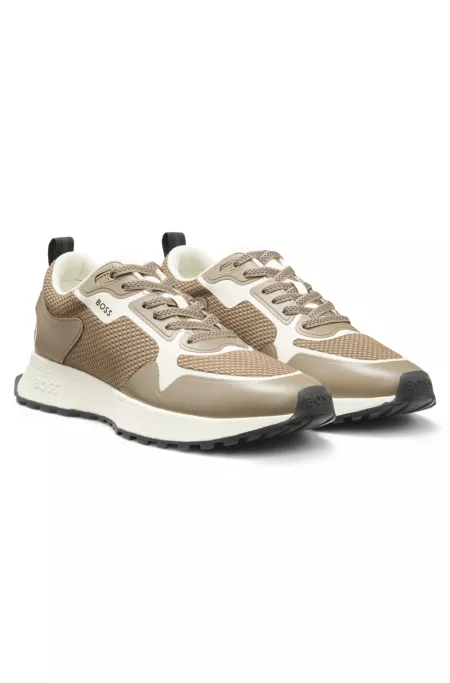 Mesh-detail trainers in mixed materials