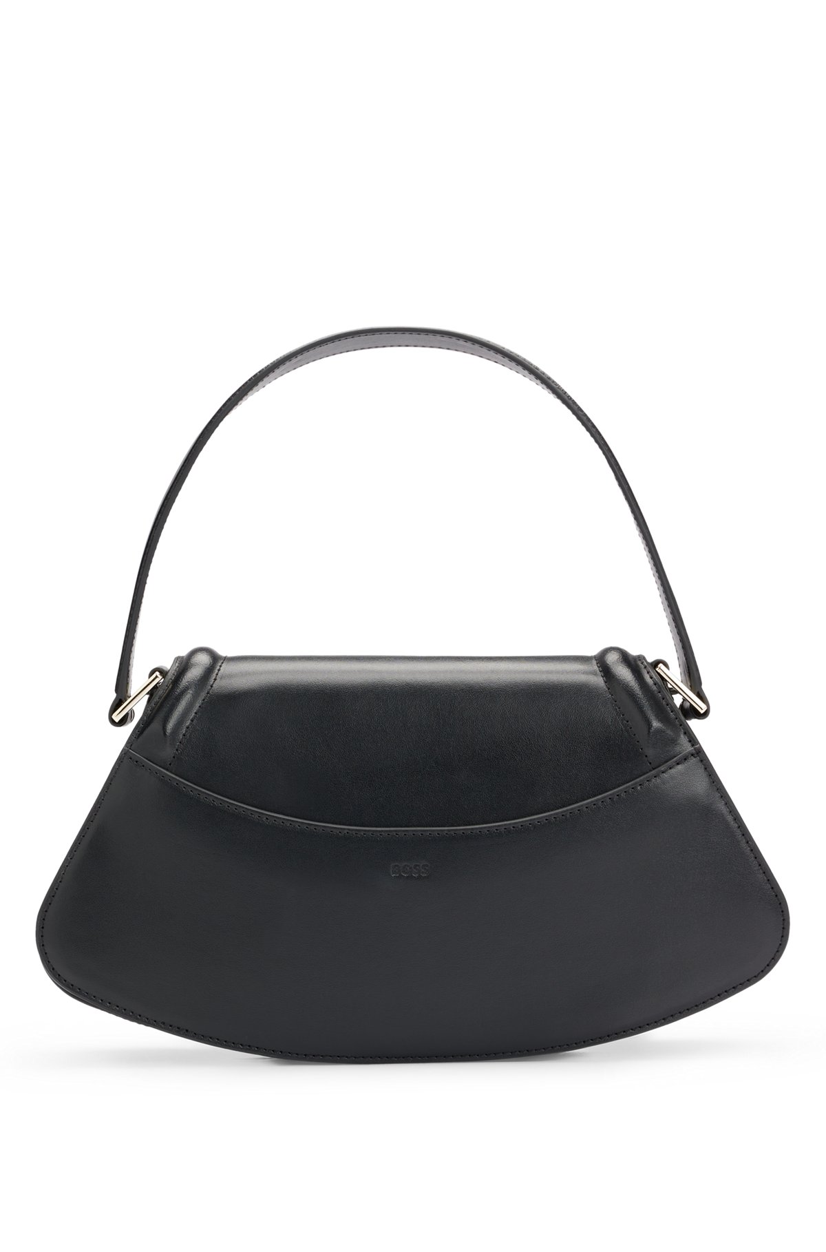 BOSS - Leather shoulder bag with branded hardware - Black BOSS - Leather shoulder bag with branded hardware - Black
