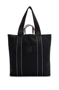 BOSS - Slimline canvas tote bag with logo patch