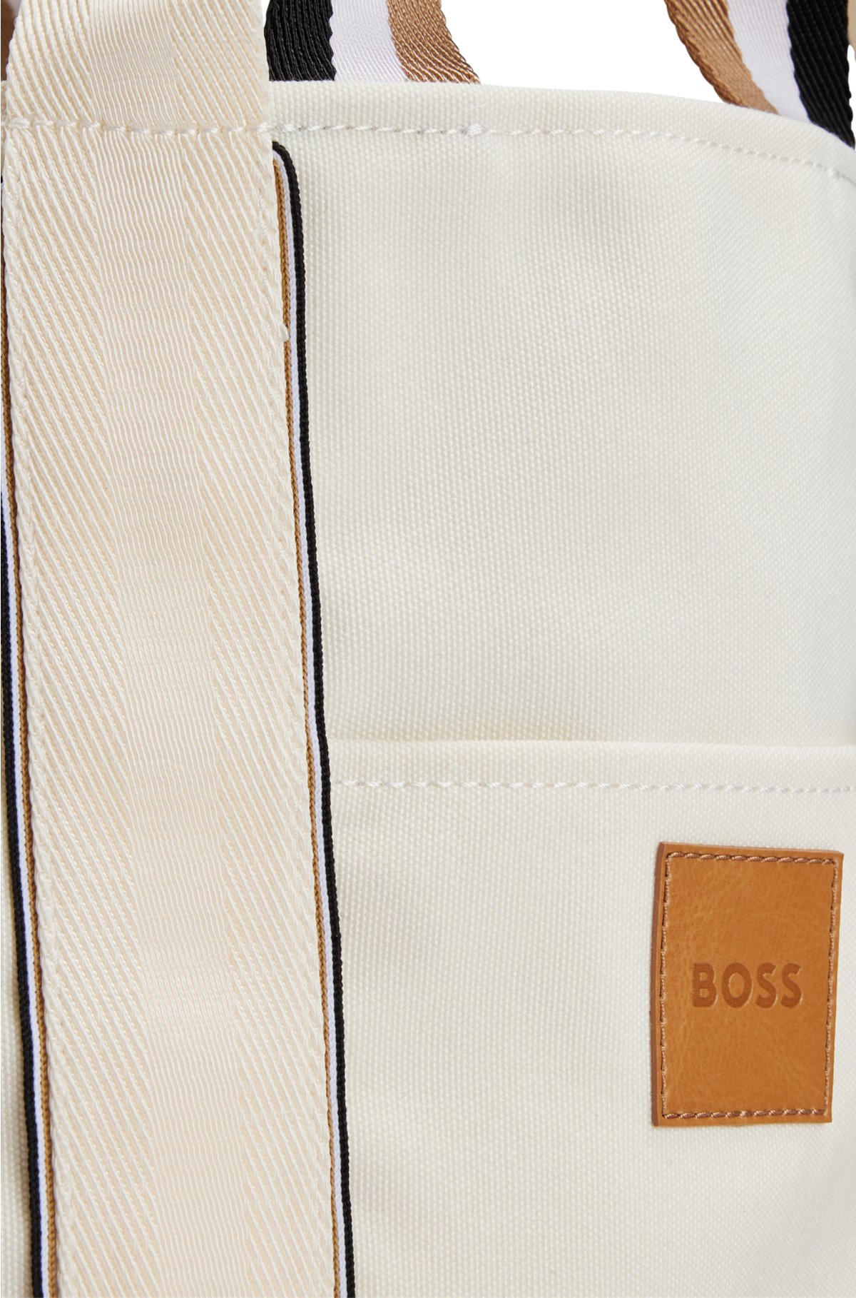 BOSS - Slimline canvas tote bag with logo patch