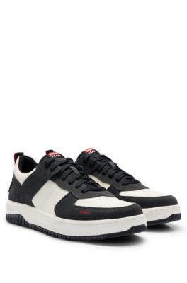 HUGO - Low-top trainers in faux leather and suede