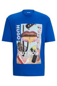 HUGO - Cotton-jersey regular-fit T-shirt with graphic artwork