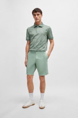 Polo slim fit de algod&oacute;n con hojas de monstera, Cal