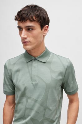 Polo slim fit de algod&oacute;n con hojas de monstera, Cal