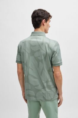 Polo slim fit de algod&oacute;n con hojas de monstera, Cal