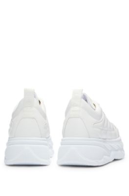 Chunky-sole trainers in a quilted effect, White