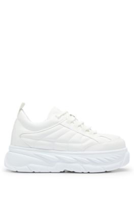 Chunky-sole trainers in a quilted effect, White