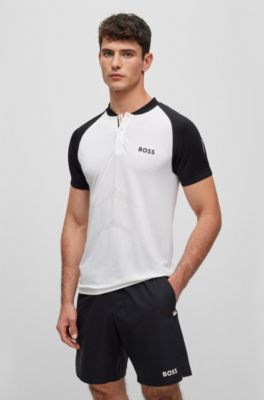 Hugo Boss Slim-fit Polo Shirt With Seamless Knit In White