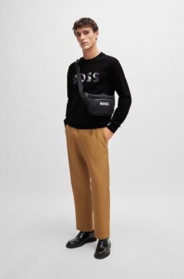 BOSS - Mercerized-cotton sweatshirt with digital-print logo