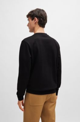 BOSS - Mercerized-cotton sweatshirt with digital-print logo