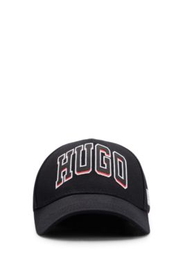 Gorra de sarga de algod&oacute;n con logo bordado, Negro