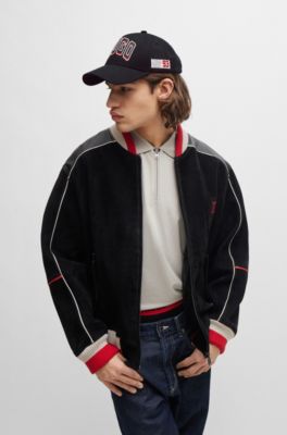 Gorra de sarga de algod&oacute;n con logo bordado, Negro