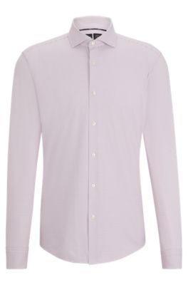 BOSS - Regular-fit shirt in structured performance-stretch material