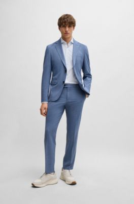 Camisa slim fit de tejido el&aacute;stico t&eacute;cnico estampado, Blanco