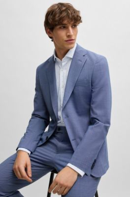 Camisa slim fit de tejido el&aacute;stico t&eacute;cnico estampado, Blanco