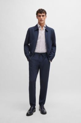 Camisa slim fit de tejido el&aacute;stico t&eacute;cnico estampado, Blanco