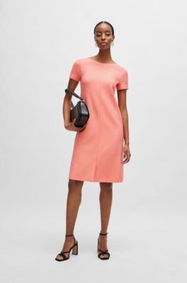 BOSS - Short-sleeved dress in stretch material