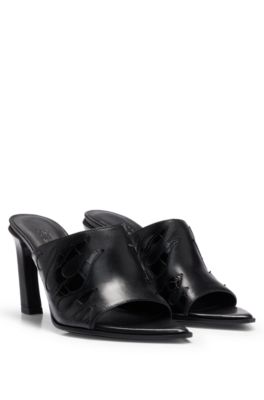 Hugo Nappa-leather Mules With Flame Artwork In Black